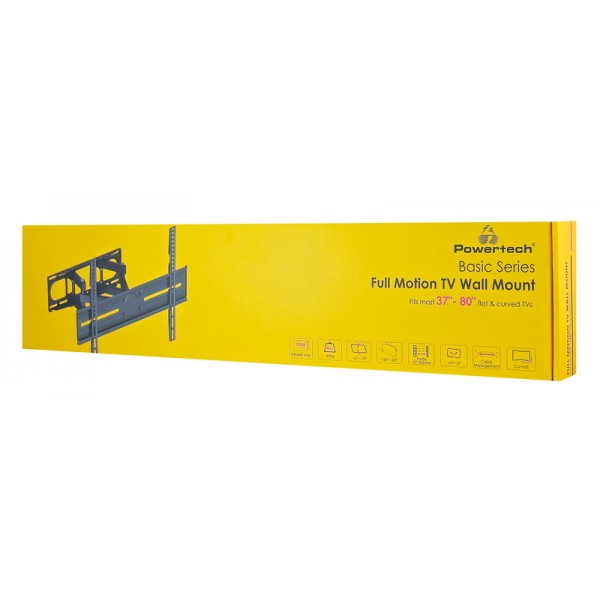 POWERTECH επιτοίχια βάση τηλεόρασης PT-1389, 37-80", έως 40kg, full motion
