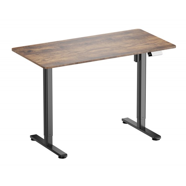 BRATECK ηλεκτρικό γραφείο S16-22R-B με ρυθμιζόμενο ύψος, 120x60x72~120cm, μαύρο/καφέ ξύλινο - Εξοπλισμός γραφείου