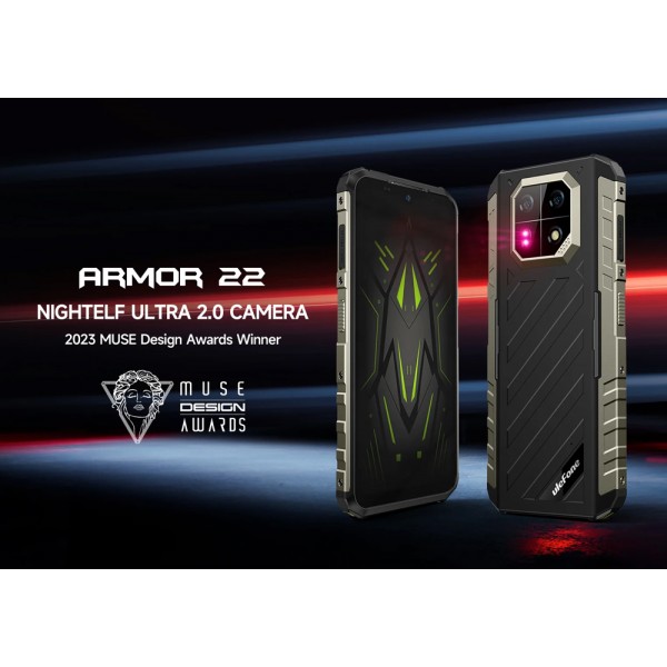 ULEFONE smartphone Armor 22, 6.58", 8/128GB, 6600mAh, IP68/IP69K, μαύρο