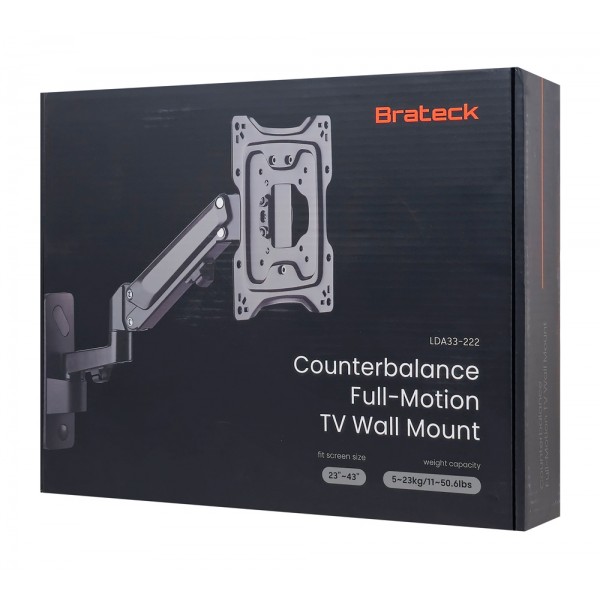BRATECK επιτοίχια βάση τηλεόρασης LDA33-222, 23-43", έως 23kg, full motion