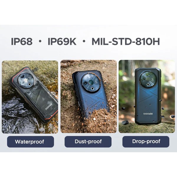 DOOGEE smartphone Fire 6, 6.56", 6/256GB, 10400mAh, IP68/IP69K, μαύρο