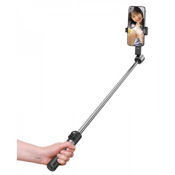 USAMS selfie stick ZB324 με τρίποδο, έως 110cm, Bluetooth, μαύρο - Αξεσουάρ κινητών