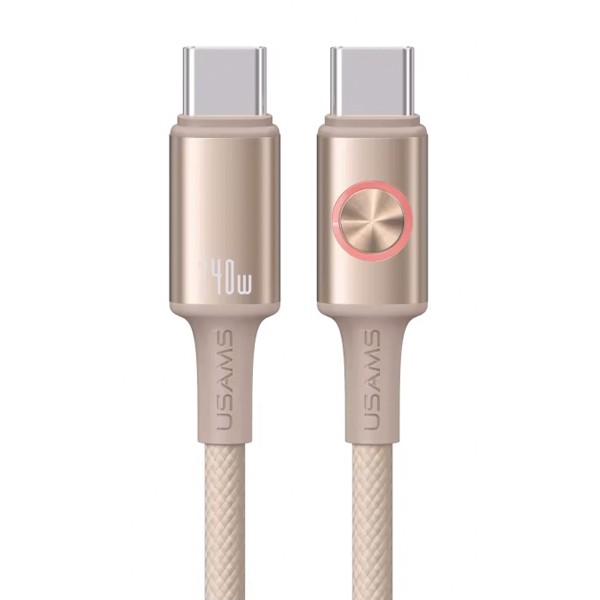 USAMS καλώδιο USB-C SJ751, 240W, 480Mbps, 1.2m, μπεζ - USB-C (Type-C)