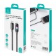 USAMS καλώδιο Lightning σε USB-C SJ749, 30W, 480Mbps, 1.2m, μαύρο