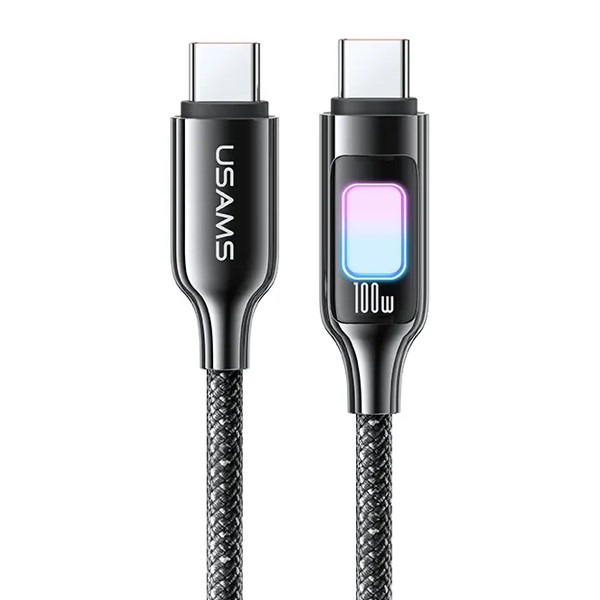 USAMS καλώδιο USB-C SJ750, 100W, 480Mbps, 1.2m, μαύρο - USB-C (Type-C)