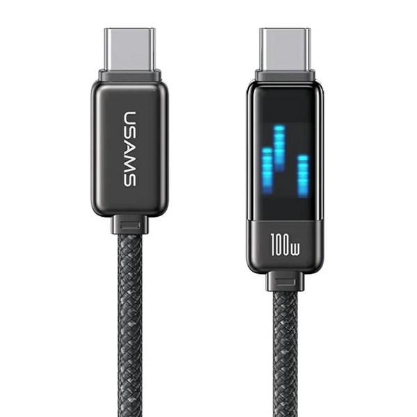 USAMS καλώδιο USB-C SJ744, 100W, 480Mbps, 1.2m, μαύρο - USB-C (Type-C)