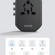 USAMS φορτιστής/αντάπτορας πρίζας US-CC179, USB-C & 2x USB, universal, 20W, μαύρος