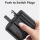 USAMS φορτιστής/αντάπτορας πρίζας US-CC179, USB-C & 2x USB, universal, 20W, μαύρος