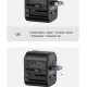 USAMS φορτιστής/αντάπτορας πρίζας US-CC179, USB-C & 2x USB, universal, 20W, μαύρος