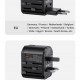 USAMS φορτιστής/αντάπτορας πρίζας US-CC179, USB-C & 2x USB, universal, 20W, μαύρος
