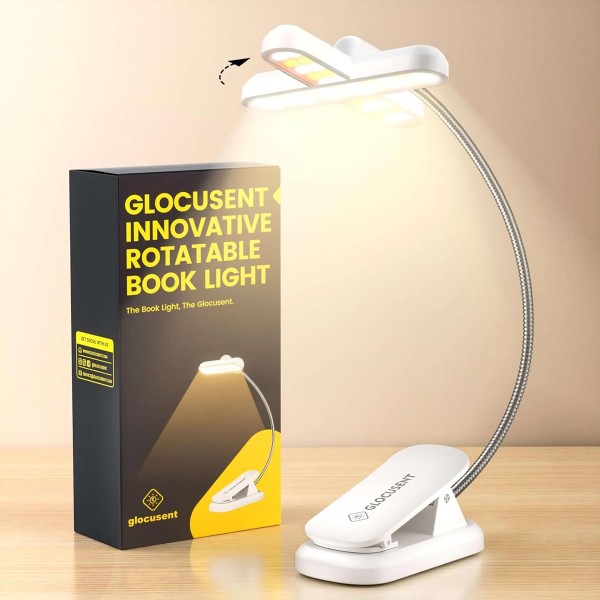 GLOCUSENT LED φακός διαβάσματος GLCSNTA2404, επαναφορτιζόμενος, έως 60lm, λευκός