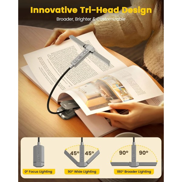GLOCUSENT LED φακός διαβάσματος GLCSNTA2301, επαναφορτιζόμενος, έως 50lm, γκρι - Φακοί