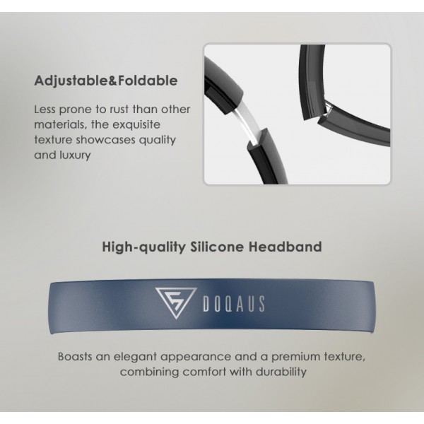 DOQAUS headphones DESIGN 2, ασύρματα & ενσύρματα, Φ40mm, 600mAh, μαύρα