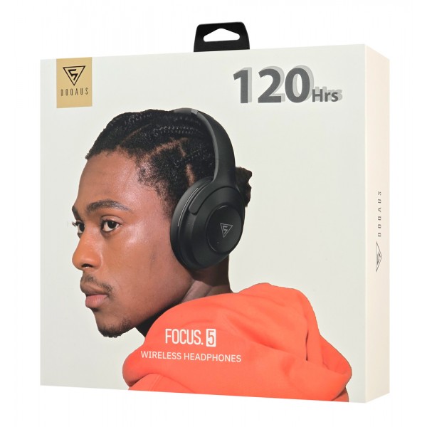 DOQAUS headphones FOCUS 5, ασύρματα & ενσύρματα, Φ40mm, 1000mAh, μαύρα