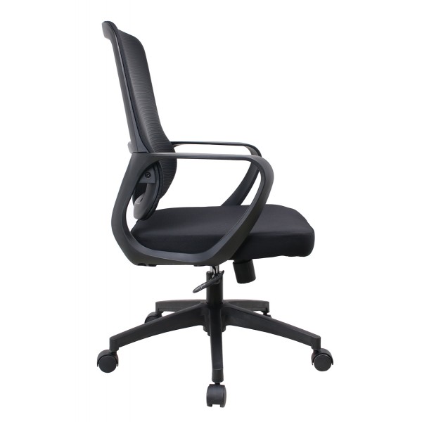 POWERTECH καρέκλα γραφείου PT-1391 με μπράτσα και ανάκλιση, ρυθμιζόμενο ύψος, μαύρη