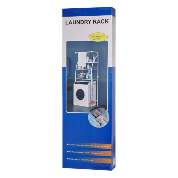 HOME USE ραφιέρα μπάνιου HUH-0222 με 3 ράφια, μεταλλική, 65x25x175cm, λευκή