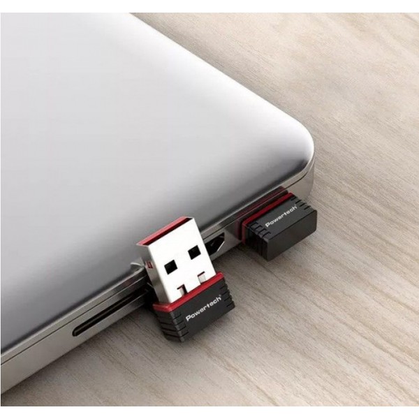 POWERTECH ασύρματος USB αντάπτορας δικτύου PT-1384, 150Mbps WiFi - Κάρτες Δικτύου - USB Dongles