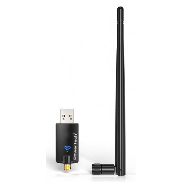 POWERTECH ασύρματος USB αντάπτορας δικτύου & Bluetooth 5.3 PT-1386, 900Mbps WiFi 6
