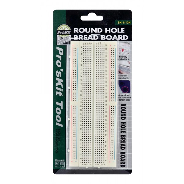 PROSKIT breadboard BX-4112N 840 θέσεων, 64x171mm - Ρομποτική
