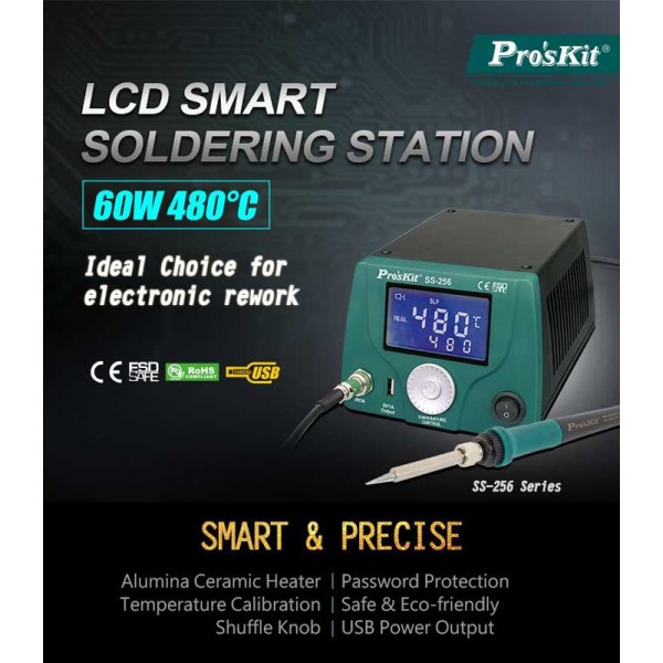 PROSKIT σταθμός συγκόλλησης SS-256B με κολλητήρι, 60W, 200~480 °C - Service & Εργαλεία