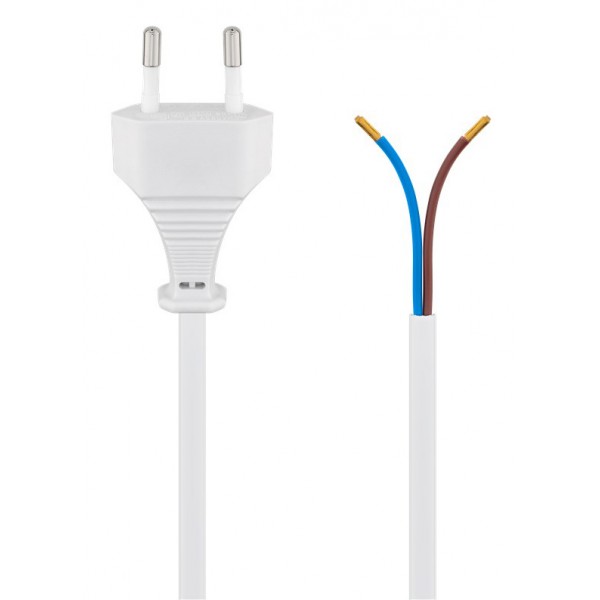 GOOBAY καλώδιο τροφοδοσίας 51345, 2x 0.75mm², 1.5m, λευκό - Τροφοδοσία