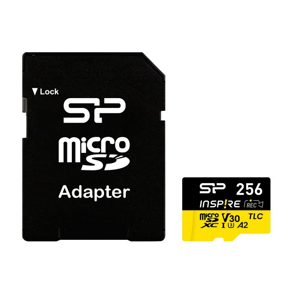 SILICON POWER κάρτα μνήμης microSDXC Inspire, 256GB, UHS-I U3 A1 V30 - Κάρτες Μνήμης