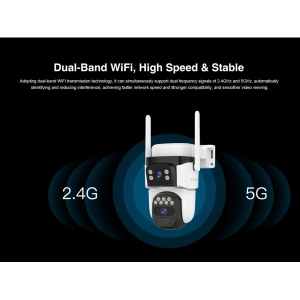 VSTARCAM smart ηλιακή κάμερα CB621DR, dual lens, 3MP, WiFi, SD, PTZ, IP66