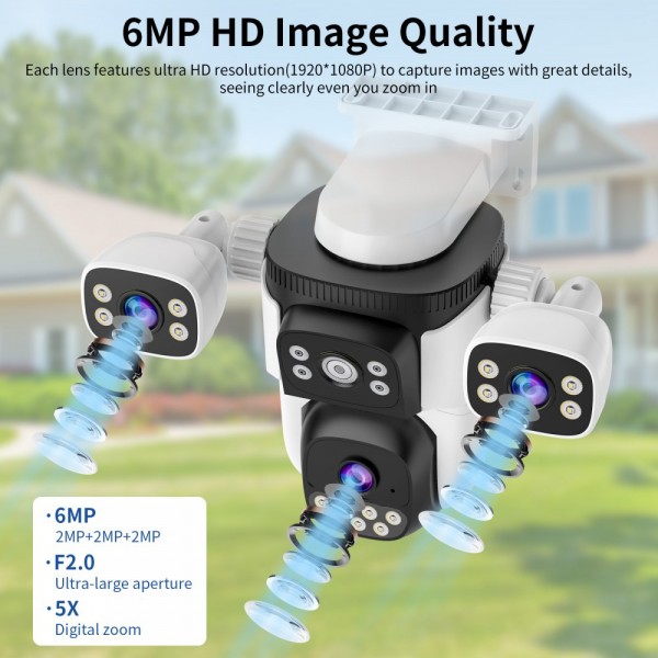 VSTARCAM smart κάμερα CS621SR, triple lens, 2MP, WiFi, SD, PTZ, IP66