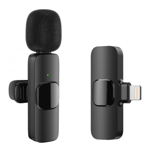 APEXEL ασύρματο μικρόφωνο APL-MIC004, Lightning, 2.4GHz, μαύρο - Αξεσουάρ κινητών