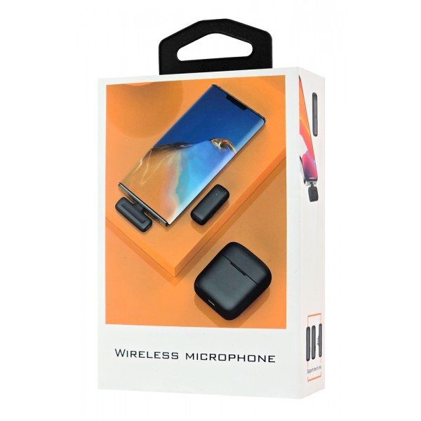 APEXEL ασύρματο μικρόφωνο APL-MIC007 με θήκη φόρτισης, USB-C, 2.4GHz, μαύρο