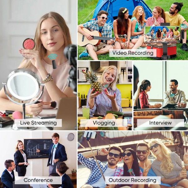 APEXEL ασύρματο μικρόφωνο APL-MIC013 με θήκη φόρτισης, Lightning, 2.4GHz, μαύρο