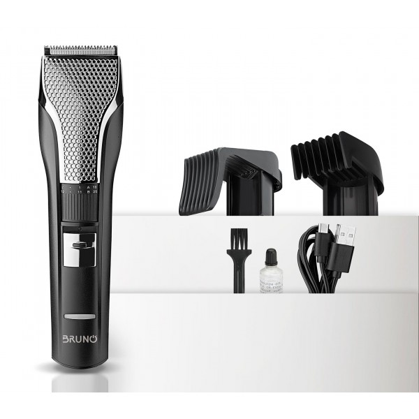 BRUNO BRN-0220 Κουρευτική μηχανή επαναφορτιζόμενη, μαύρη - Προσωπική Περιποίηση