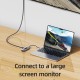 USAMS docking station US-SJ643, 8 θυρών, USB-C, 4K, 100W PD, LAN, γκρι