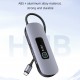 USAMS docking station US-SJ643, 8 θυρών, USB-C, 4K, 100W PD, LAN, γκρι
