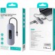 USAMS docking station US-SJ643, 8 θυρών, USB-C, 4K, 100W PD, LAN, γκρι