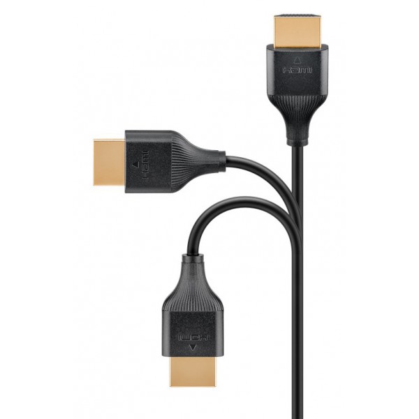 GOOBAY καλώδιο HDMI 75294 με Ethernet, slim, 4K/60Hz, 18 Gbps, 2m, μαύρο