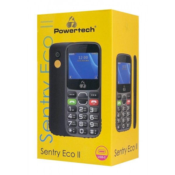 POWERTECH κινητό τηλέφωνο Sentry Eco II, 2.31", dual SIM, με κάμερα, μαύρο