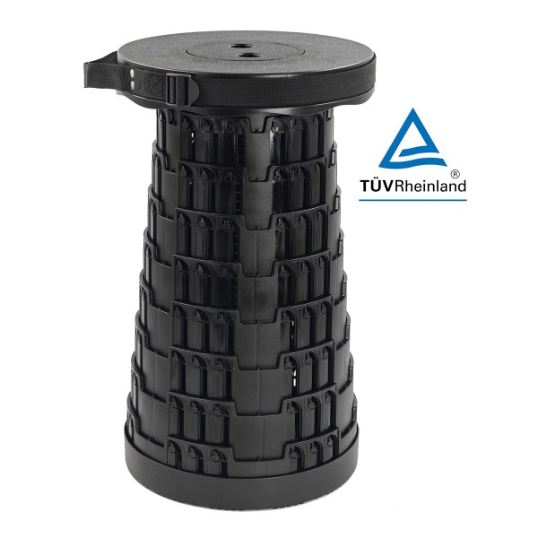 HOME USE πτυσσόμενο καρεκλάκι HUH-0230, αντοχή έως 250kg, 25.5x45cm, μαύρο - HOME USE