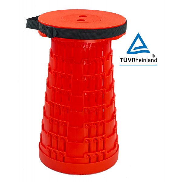 POWERTECH πτυσσόμενο καρεκλάκι HUH-0233, αντοχή έως 250kg, 25.5x45cm, κόκκινο - Είδη Παραλίας