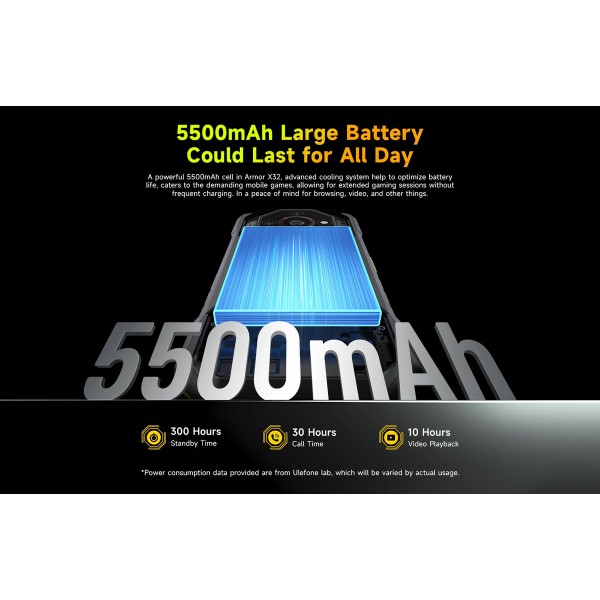 ULEFONE smartphone Armor X32, 5.65", 6/128GB, 5500mAh, IP68/IP69K, μαύρο