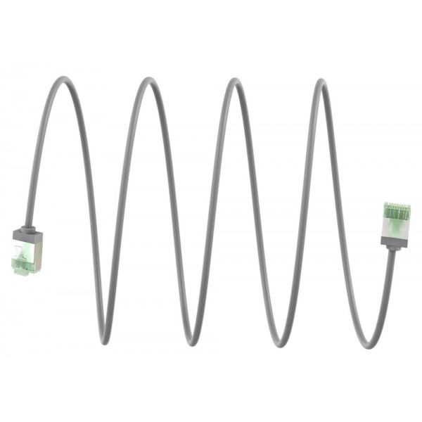 GOOBAY καλώδιο δικτύου 74343, CAT 8.1 U/FTP, slim, copper, 2000MHz, 0.15m, γκρι