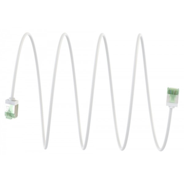 GOOBAY καλώδιο δικτύου 74357, CAT 8.1 U/FTP, slim, copper, 2000MHz, 0.15m, λευκό