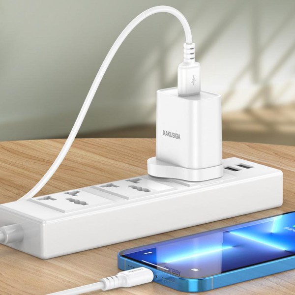KAKUSIGA καλώδιο Lightning σε USB KSC-982, 3A, 480Mbps, 1m, λευκό - USB