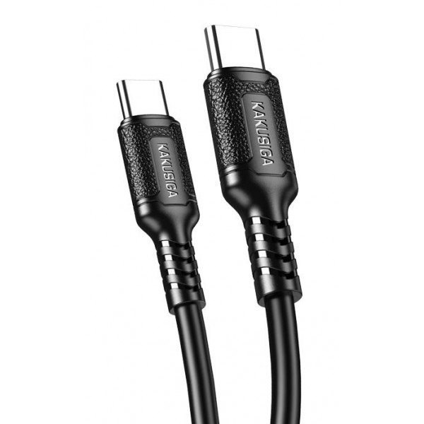KAKUSIGA καλώδιο USB-C σε USB-C KSC-984, σιλικόνης, 60W, 480Mbps, 1m, μαύρο - USB-C (Type-C)