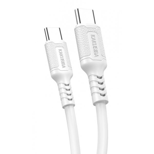 KAKUSIGA καλώδιο USB-C σε USB-C KSC-984, σιλικόνης, 60W, 480Mbps, 1m, λευκό - USB-C (Type-C)