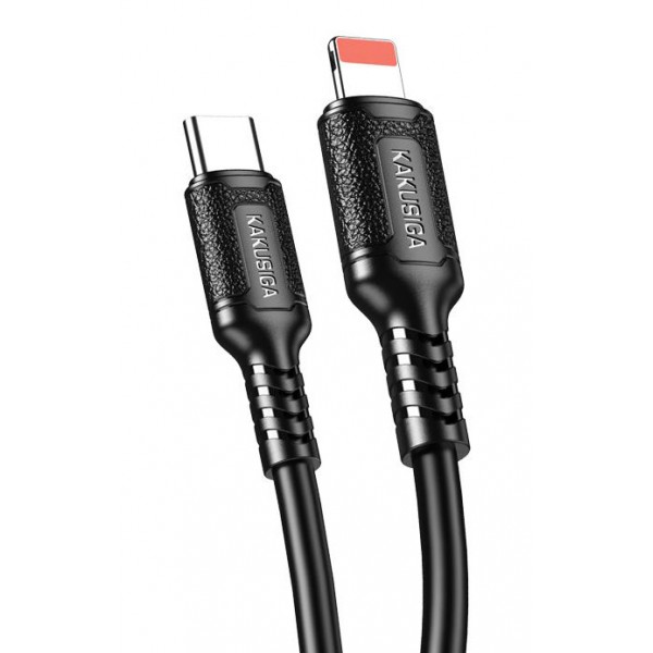 KAKUSIGA καλώδιο Lightning σε USB-C KSC-984, σιλικόνης, 27W, 480Mbps, 1m, μαύρο - USB-C (Type-C)