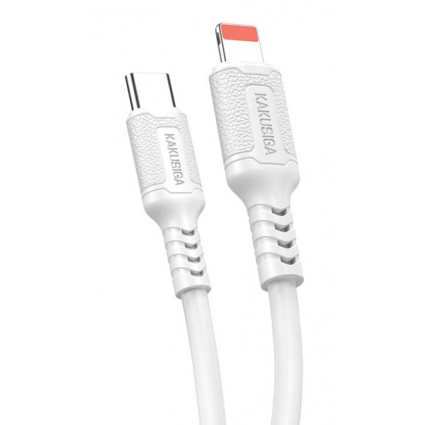 KAKUSIGA καλώδιο Lightning σε USB-C KSC-984, σιλικόνης, 27W, 480Mbps, 1m, λευκό - KAKUSIGA