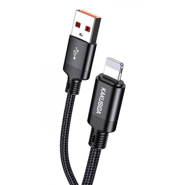 KAKUSIGA καλώδιο Lightning σε USB KSC-970, 3A, 480Mbps, 1m, μαύρο - USB