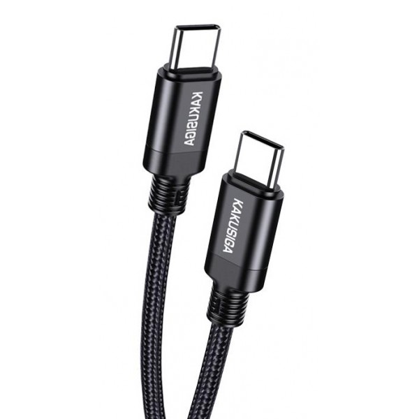 KAKUSIGA καλώδιο USB-C σε USB-C KSC-970, 60W, 480Mbps, 1m, μαύρο - USB-C (Type-C)