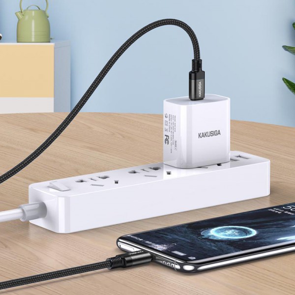 KAKUSIGA καλώδιο USB-C σε USB-C KSC-970, 60W, 480Mbps, 1m, μαύρο - USB-C (Type-C)